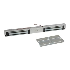 Ventosa eletromagnética - Para portas duplas - Força de retenção 280 kg por ventosa - Modo de abertura Fail Safe (NC) - Montagem na superfície - LED, sensor de estado e atraso de tempo ajustável