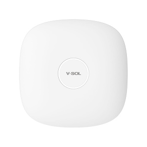 VSOL - AP Wi-Fi Omni-direccional 6 - Frequência 2.4 e 5 GHz - Suporta 802.11a/b/g/n/ac/ax - Taxa de transmissão até 3000 Mbps - Antenas MIMO 2X2 em 2.4GHz, 3x3 em 5GHz