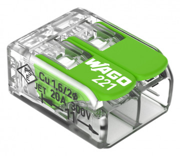 Wago - Compact Lagger | Up to 0 4mm '| green / transparent | 2 Drivers | ref. 221-422 novelty