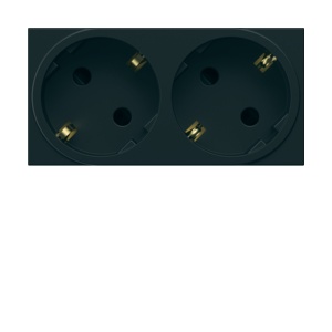 WXF472N - Galerie Tom. Multip. Schuko X2, Black Hager Ean: 3250617130158