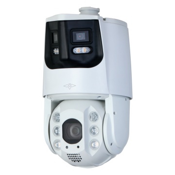 X-Secundario PTZ IP gama ULTRA - Lente par (Panorámico 4Mpx + PTZ 4Mpx)) - Lente PTZ 5~125 mm | 25X | Detección de caras - Lente panorámico 2.8 mm | Dual Leve 200 m - Autotracking | Alarma | Audio | MicroSD | IP66 - IVS | Disuasión activo | Iluminación inteligente