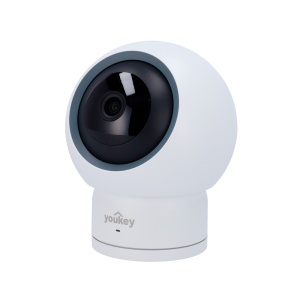 Youkey Câmara PT - 4 MP | 2.8 mm | IV 5 m - Deteção de movimento | Rastreamento de pessoas - Deteção de corpos humanos | Deteção de animais de estimação - Deteção de choro - Wi-Fi | Microfone | Altifalante | microSD
