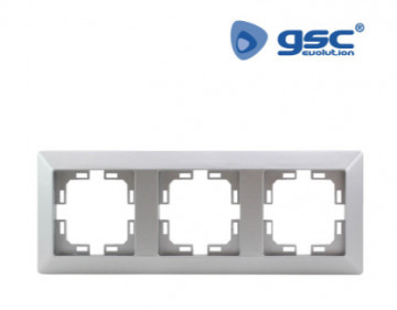 000201039 - 8433373010390 AVERTISSEMENT ENCLUSTRIE POUR 3 modules / trous Silver Mate