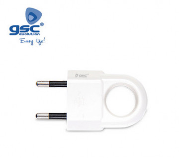 000201276 - 8433373012769Plugue bipolar com cabo ergonômico 4mm branco