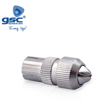 002603318 - 8433373033184Conector macho de TV reto de metal