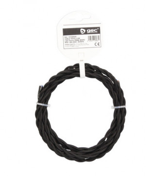 101025022 - 8433373069831Cabo textil 2,5M (2x0,75mm) encerrado Negro