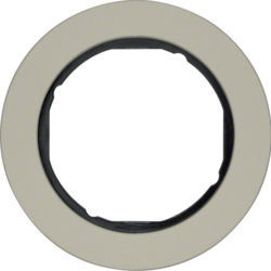 10112004 - R.clásico - marco x1, Inoxidable/negro HAGER Ean:4011334392217