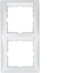 10128919 - S.1 - quadro x2 p.-etiq. vert., branco HAGER EAN:4011334276944