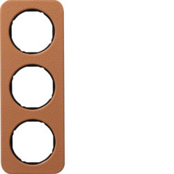 10132364 - R.1 - marco x3, Piel natural/negro HAGER Ean:4011334413011