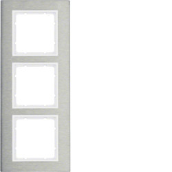 10133609 - B.7 - quadro x3 vert, Inox/branco mate HAGER EAN:4011334383291