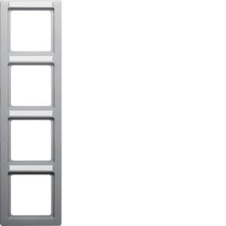 10146014 - Q.1 - marco x4 p.-ETIQ. vertical., aluminio HAGER Ean:4011334442714
