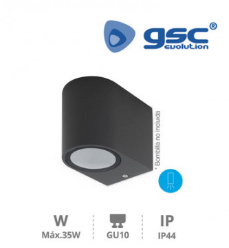 200200001 - 8433373039650arruraela Intraparede 1 LIGHT GU10 Max. 35W IP44 Anthracite