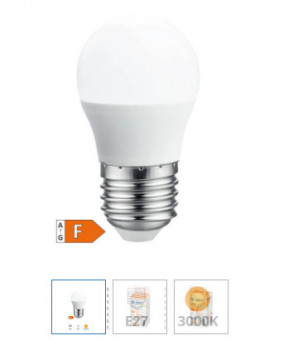 200685006 - 8433373059139Lâmpada LED esférico 5W E27 3000K 12 - 24V