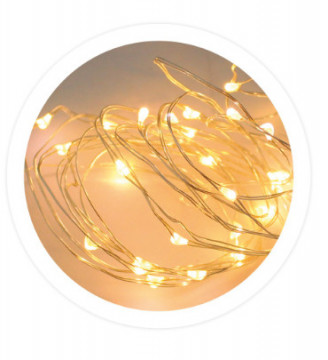 204805015 - 8433373065260Guirlanda de cable LED 2M 2xCR2032 Luz cálido