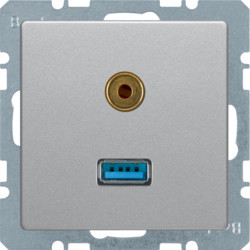 3315396084 - Q.x - USB / jack 3.5mm, aluminio HAGER Ean:4011334443759