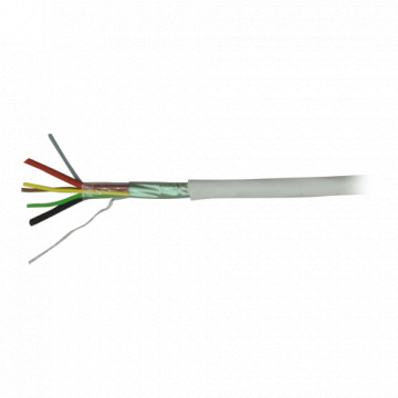 4 Conducteurs de signaux + 2 aliments - Conductoral flexible - Vision en aluminium Polyester + Drainage Cousn - Coil 100 mètres - CRCA CCA -1SB, A1, D2 - Perte minimale