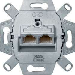455501 - RJ45 Cat.6 blindé, double (LSA +) Hager Ean: 4011334437451