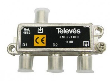 4562 -8424450045626 Televes -INTERIOR DERVATOR (5-1000 MHz) 2D "F" 11 DB