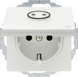 47446049 - Q.x - Schuko-Reliefdeckel, weiß matt HAGER EAN:4011334313236
