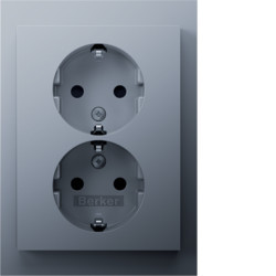 47597003 - K.1/K.5 - Schuko x2 Monob.obtr, Alaun Lac Hager EAN: 4011334453932