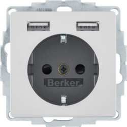48036084 - Q.X - Schuko avec 2xusb, Aluminium Berker Ean: 4011334510659