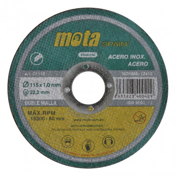 502002001 - 8435223400429Pacote de 10 discos de corte em acero inoxidable 115x1x22,23mm