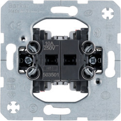 503501 - Botón doble, 2 Enterarse., 1NA+1NF, 10A 250V HAGER Ean:4011334030454