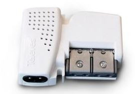560542 -8424450166598 TELEVES - Amplificador Departamento Picokom 1e/2s "Fácil F": 47...790MHz G 10/20dB Vs 100/105dBµV Ser-Ajustable 12V-150mA