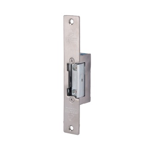 Abreportas elétrico em aço inoxidável Dorcas - Para porta única : trinco regulável - Modo abertura Fail Secure (NO) - Força de retenção 330 kg - Fonte de alimentação CA/CC 8-12V - Passagem livre