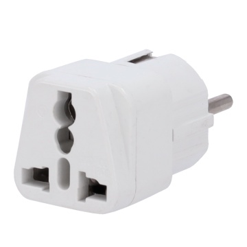 Adapter – Typ-G-Stecker (UK) auf Typ-F-Stecker (EU) – Spannung 250 V AC – maximaler Ausgangsstrom 10–16 A – Farbe weiß