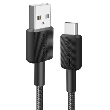 Anker - Câble USB2.0 - USB -A pour USB -C - Câble tressé en nylon - Longueur 0,9 m - Chargement rapide jusqu'à 15W | Noir