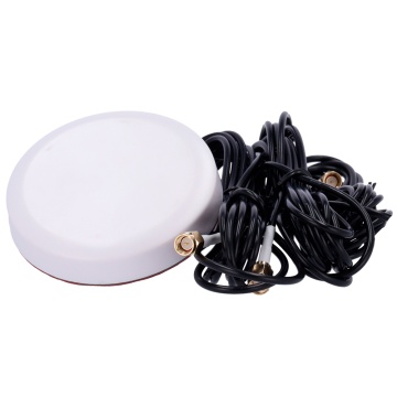 Antena blanco 4G con GPS e Wi-Fi - Frecuencia 4G 824-2700MHz - Conector SMA Masculino - Fijación no techo do vehículo - Ganar 4G 3dBi / Wi-Fi 3dBi / GPS 25dBi - Cable RG174 3 medidores de longitud