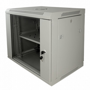 Armário rack para qualquer equipamento até 9U - Suporta uma carga estática até 40 kg - Inclui um bloco de tomadas de 6 tomadas e bandeja - Inclui uma ventoinha para arrefecer o interior - Passadores de cabos na parte superior e inferior para organizar os