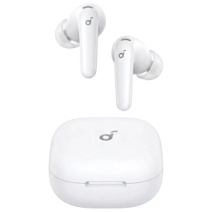 Auriculares Inalámbricos R60I Soundcore Blanco - ANC adaptativo en tiempo real (52 dB) - Sonido Hi-Res con LDAC / Traducción IA - Driver de 11 mm con recubrimiento de titanio - 6 micrófonos con IA para llamadas - Resistentes al agua IP55