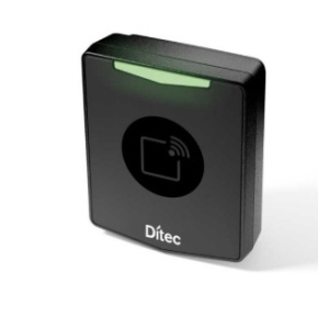 AXR7 - Seletor de proximidade com transponder RFID. Para montagem externa. Distância máxima de leitura com cartões ISO: 60 mm. Distância máxima de leitura com botão: 30 mm.