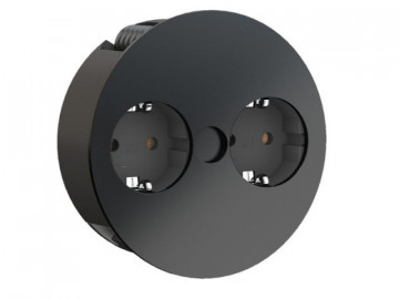 Black Twist 2x Schuko + 2m Cable + Sheet