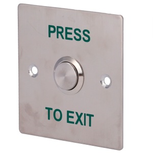 Bouton de libération de portes - Utilisation professionnelle - 500 000 utilisations testées - NO / NC / COM | Ensemble intégré ou de surface - Dimensions 86 (a) x 86 (l) x 29 (p) mm - en acier inoxydable