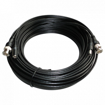 Câble combiné RG59 + DC - Connecteur BNC - 20 mètres - Vidéo - Power - Perte minimale
