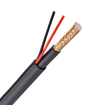 Cable Conjunto - RG59 + alimento - Bobina de 100 medidores - Revestimiento color negro - Cubrir exterior LSZH - Compatible con conector CON100HD