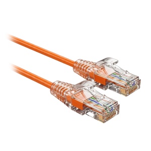 Cabo UTP Slim de ligação - Ethernet - Conectores RJ45 - Categoria 6A - 0,1 m - Cor laranja