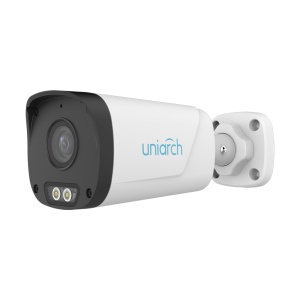 Câmara Bullet IP Uniview - Uniarch - 2 MP | Lente 4 mm - IR 30 m | Luz branca 15 m - Deteção de corpo humano 2.0 - PoE | DWDR | IP67 - Microfone integrado