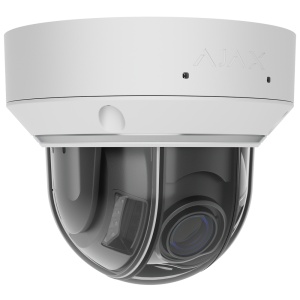 Câmara IP Dome 8 Mpx Ajax - 1/2.8" Progressive Scan CMOS - Lente varifocal motorizada 2.8~12 mm - IV 40m | Luz Branca 25 m | MicroSD até 256GB - 120 dB TrueWDR | Deteção de movimento | IA - Grau de proteção IP67, IK10 | Cor: Branco