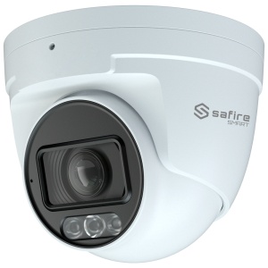 Cámara IP Safire Smart Turret gama E1 con AI-ISP - Sensor 1/2.9" gran apertura F1.3 Night Color X - Resolución 4 Megapixel (2688x1520) | MicroSD - Motorizada 2.8-12 mm | Mic integrado | LED 30m - IA: Clasificación de personas y vehículos | Conteo - Impe