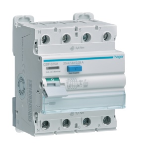 CDF640A - Inter. diff. 4P 40A 30mA Typ F 4M HAGER EAN:3250611621973