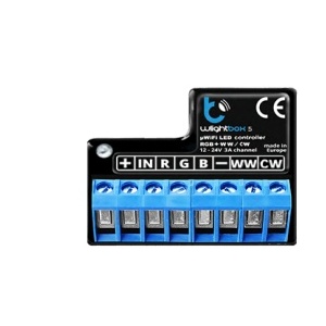 Controlador LED monocromático, RGBW e CCT -180W (12VDC) / 360W (24VDC) 3A IP20 - 5 CANAIS