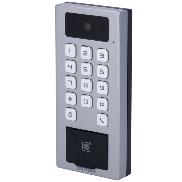 Controlo de acesso com câmara IP65 IK09 - Impressão digital, MF DESFire, cartão QR e PIN - 10.000 utilizadores | 300.000 registos - TCP/IP, WiFi, RS485 e Wiegand - Controladora integrada - iVMS-4200 | Hik-Connect
