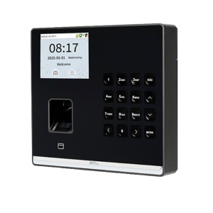 Controlo de presença e acesso simples - Impressão digital, cartão EM e PIN - 3.000 impressões | 150.000 registos - 2.8" TFT , TCP/IP, Wi-Fi, USB e relé - Soft. Assiduidade: ZKBioTime 8 e GoTime Cloud