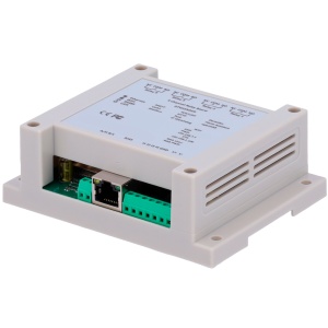 Datenerfassungs- und Steuermodul – 4 digitale Eingänge / 4 Relaisausgänge (NA/NC) – Protokolle: Modbus/TCP, TCP/IP, UDP, HTTP,... – Integrierter Webserver – 1 10/100 Base-TX-Ethernet-Port, 1 WLAN-Port – Netzteil nicht im Lieferumfang enthalten (12 VDC/1 A)