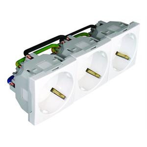 EFAPEL - 45196SBR TOMADA TRIPLA SCHUKO C/OBTUR - 6 MÓD BRANCA - 5603011075736