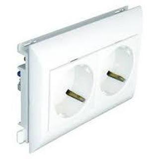 EFAPEL - 45262CBR Doppelschuko Polfing mit Obtur L75 - 4 Branc Moco - 5603011075774